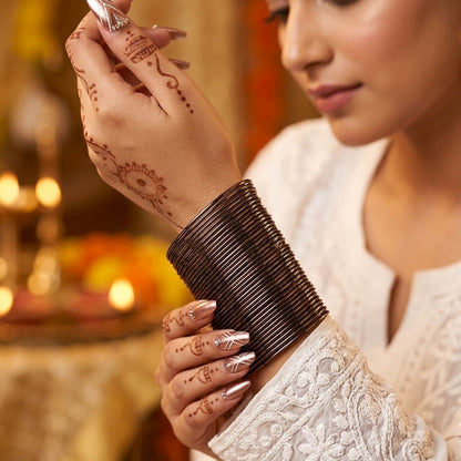 Brown Color 4 Set Of Metal Bangles Combo with Elegant Designer Finish