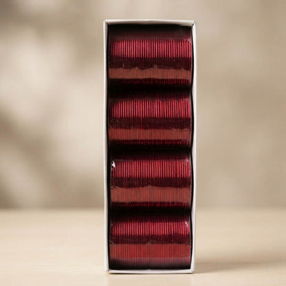Maroon Color 4 Set Of Metal Bangles Combo with Royal Traditional Appeal