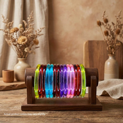 Assorted Color 28 Pieces Of Jelly Glass Bangle with Elegant Traditional Fashion Style