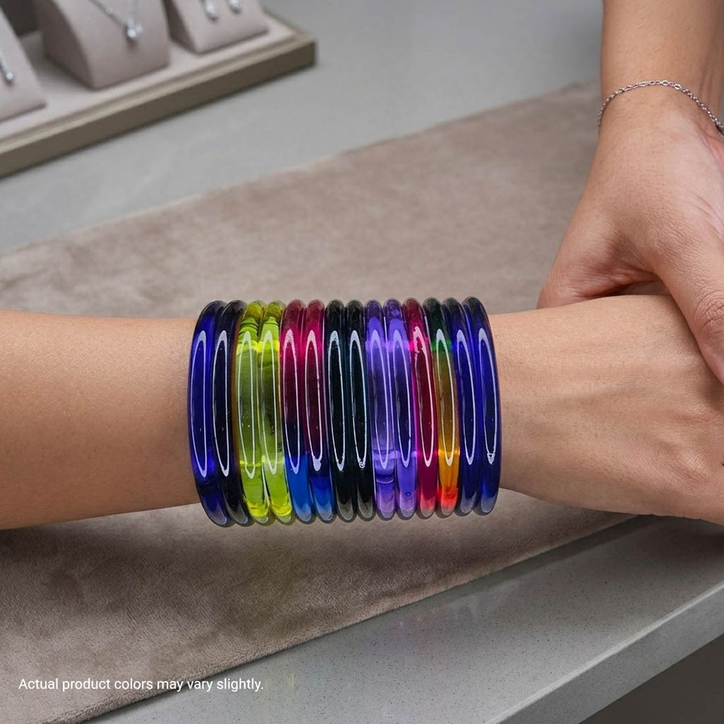Assorted Color 28 Pieces Of Jelly Glass Bangle Crafted for Stylish Everyday Traditional Wear