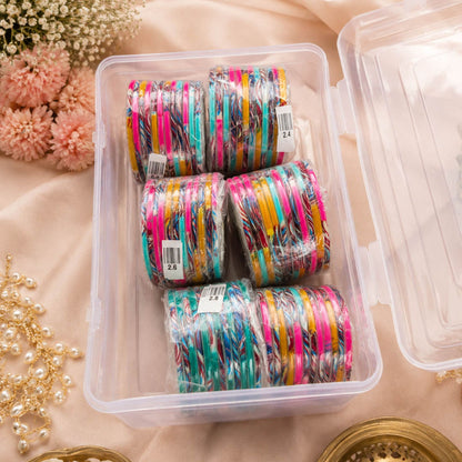 Multi Color 6 Set Of Plastic Bangles with Stylish Traditional Fashion Design