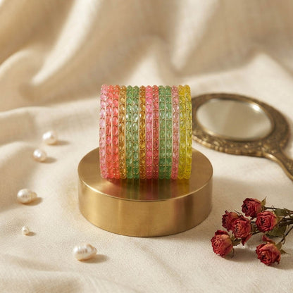 Multi Color 5 Set Of Glass Bangles Crafted for Stylish Everyday Wear