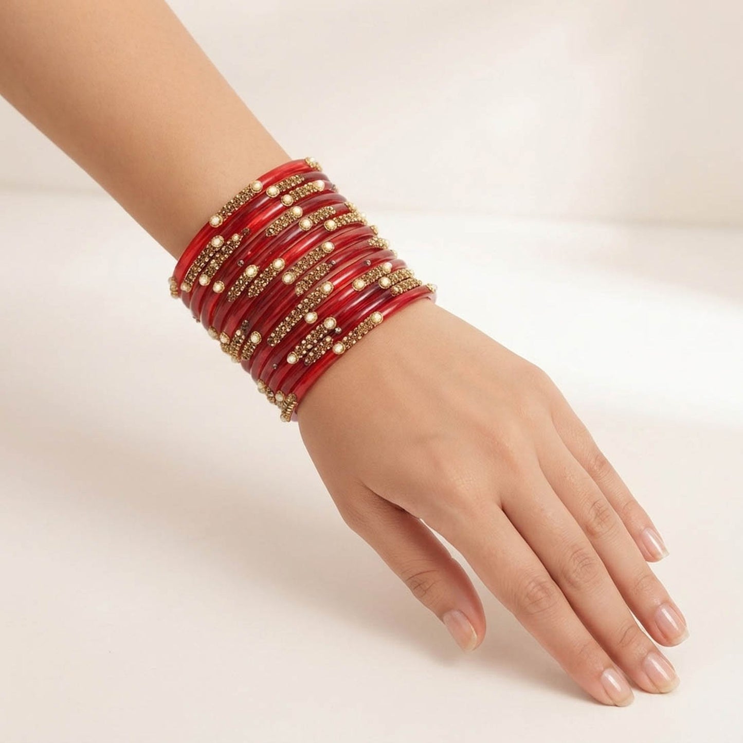 Multi Color 6 Set Of Glass Bangles with Graceful Festive Ethnic Appeal