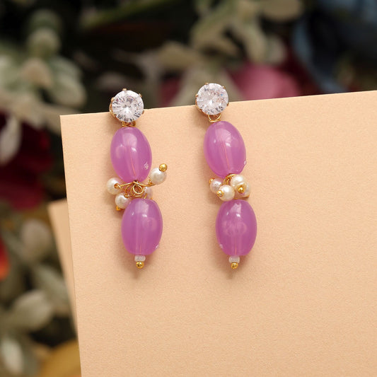 Wunderschöne, hellviolette Farbe, 12 Paar modische Ohrringe für Hochzeiten, Partys und Veranstaltungen