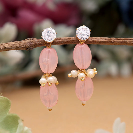 Elegant Pink Color 12 Pair Of Fashion Earrings Perfect For Festivals, Parties, And Wedding Dressing