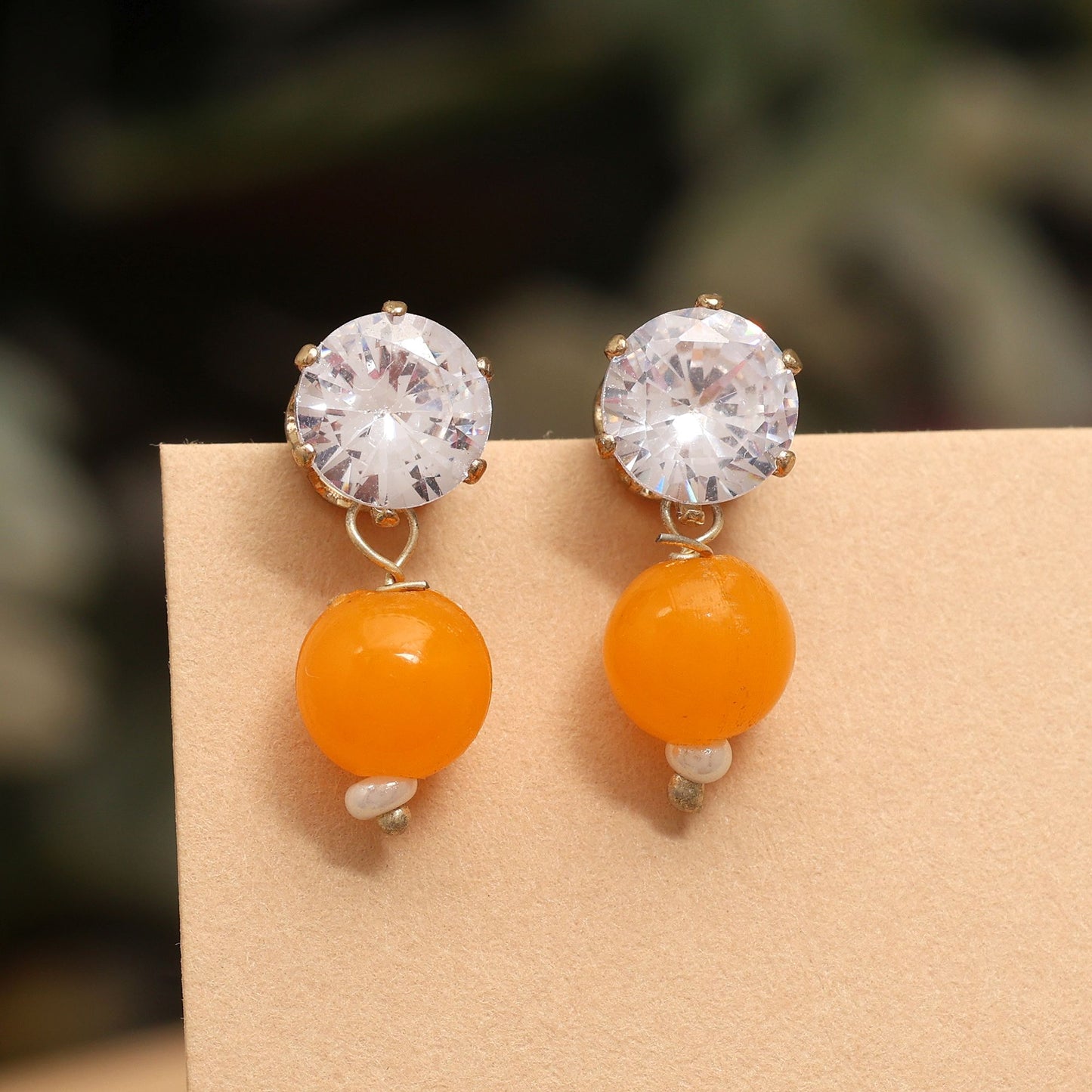 Elegant Orange Color 12 Pair Of Fashion Earrings Designed For Women’S Wedding And Festive Outfits