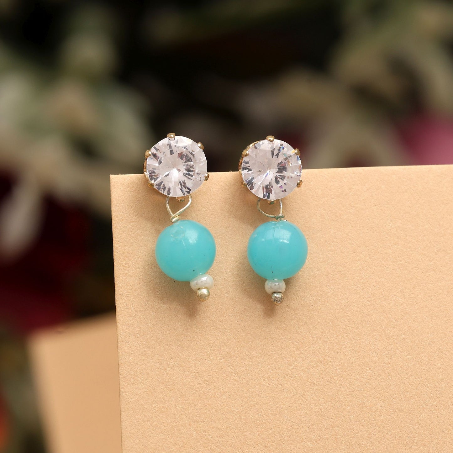 Beautiful Sky Blue Color 12 Pair Of Fashion Earrings Designed With Elegant Handcrafted Jewelry Detailing