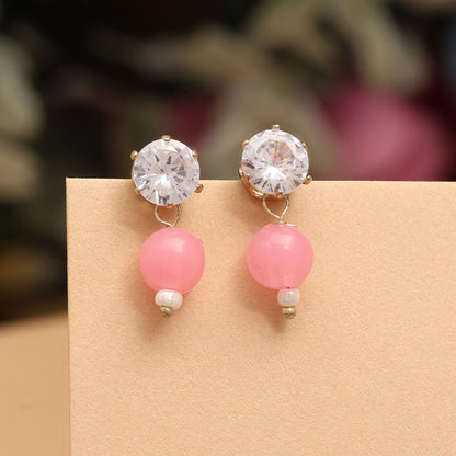 Elegant Pink Color 12 Pair Of Fashion Earrings Crafted For Festivals, Parties, And Indian Cultural Dressing