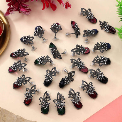 Exclusive Assorted Color 12 Pair Of Fashion Earrings Combo For Women And Girls