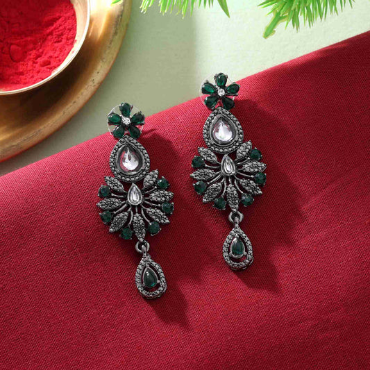 Elegant Assorted Color 12 Pair Of Fashion Earrings Combo For Ethnic Outfits