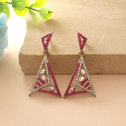 Rani Color Fashion Earrings With Royal American Diamond Earrings Glamour