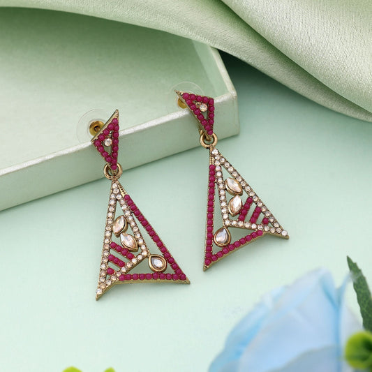 Rani Color Fashion Earrings With Royal American Diamond Earrings Glamour