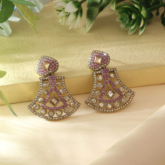 Purple Color Fashion Earrings With Soft American Diamond Earrings Glow