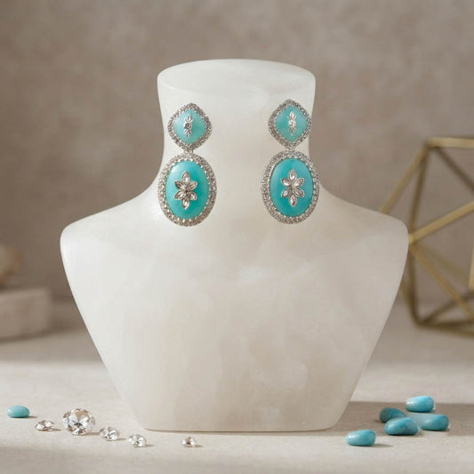 Mint Green Color Fashion Earrings Crafted with Stylish Modern Jewelry Collection