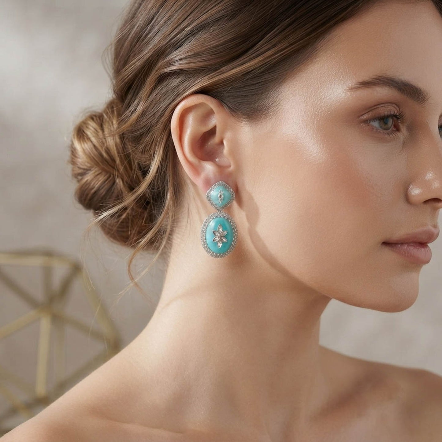 Mint Green Color Fashion Earrings Crafted with Stylish Modern Jewelry Collection
