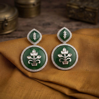 Green Color Fashion Earrings with Premium Designer Look for Stylish Daily Wear