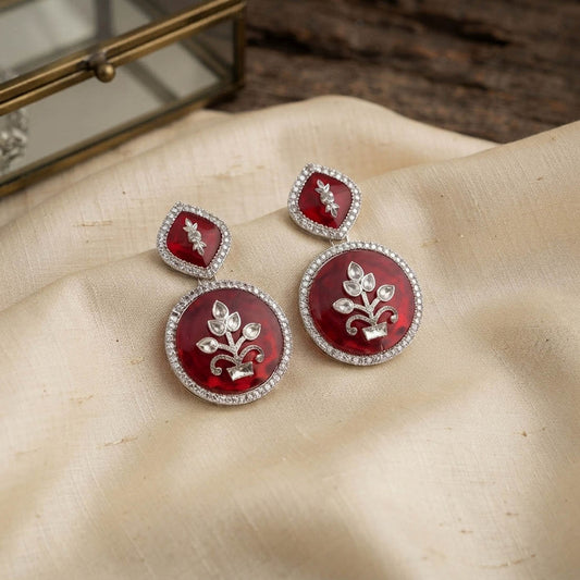 Maroon Color Fashion Earrings Featuring Chic Everyday Fashion Jewelry Style