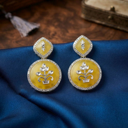 Yellow Color Fashion Earrings Crafted with Elegant Modern Fashion Jewelry Collection
