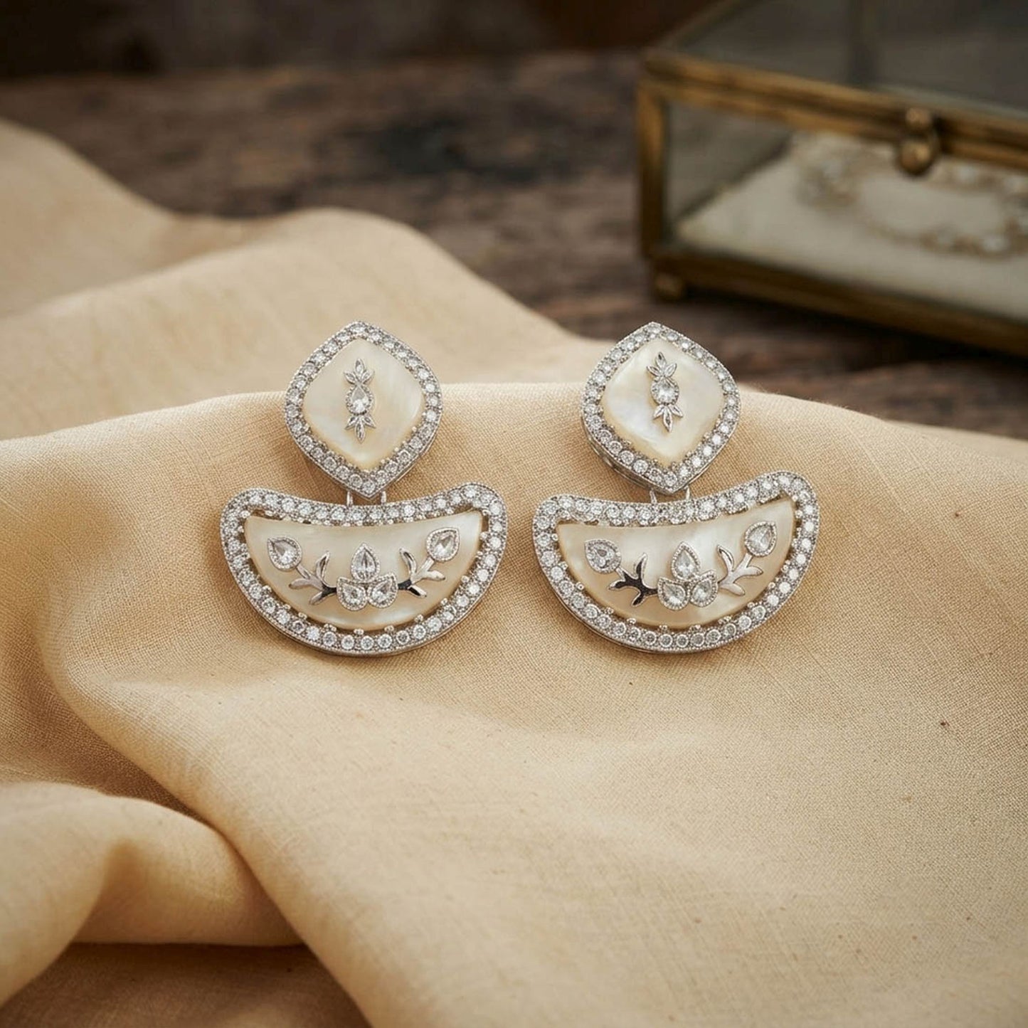 White Color Fashion Earrings Featuring Premium Stylish Design for Everyday Fashion Wear