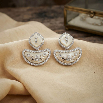 White Color Fashion Earrings Featuring Premium Stylish Design for Everyday Fashion Wear