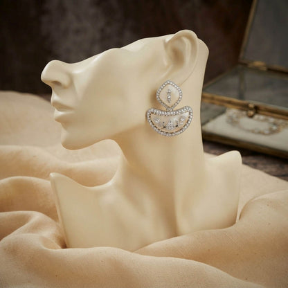 White Color Fashion Earrings Featuring Premium Stylish Design for Everyday Fashion Wear