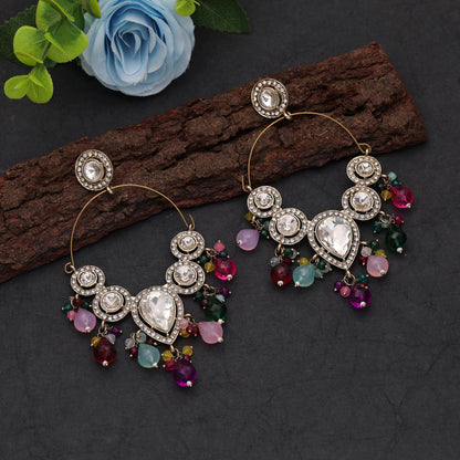Multi Color Kashmiri Earrings with Beautiful Traditional Ethnic Designer Artwork