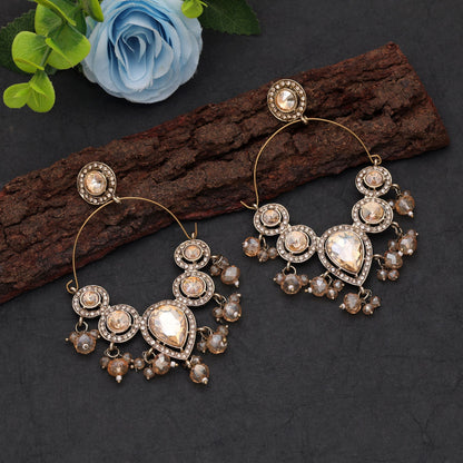 Peach Color Kashmiri Earrings with Stylish Traditional Handmade Fashion Jewelry Appeal