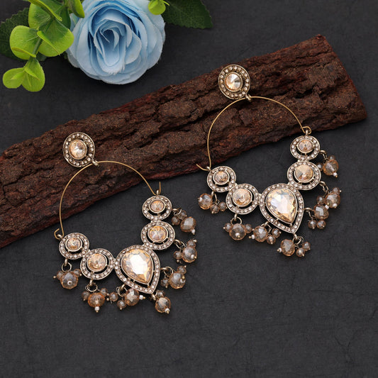 Peach Color Dangle Earrings with Stylish Traditional Handmade Fashion Jewelry Appeal