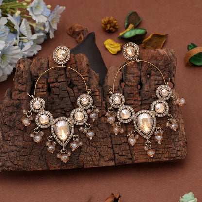Peach Color Kashmiri Earrings with Stylish Traditional Handmade Fashion Jewelry Appeal