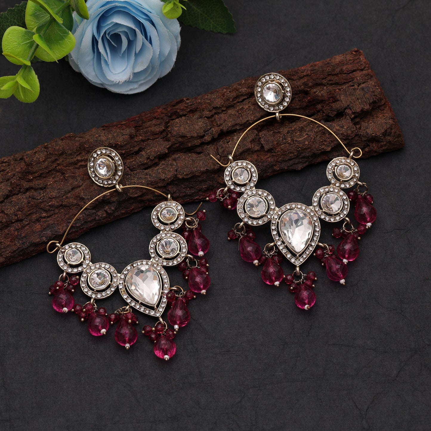 Pink Color Kashmiri Earrings Featuring Premium Traditional Style for Women and Girls