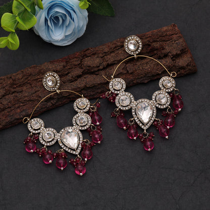 Pink Color Kashmiri Earrings Featuring Premium Traditional Style for Women and Girls
