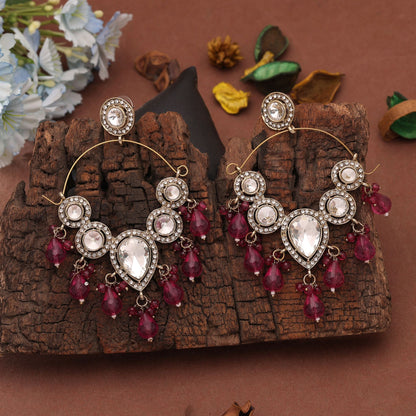 Pink Color Kashmiri Earrings Featuring Premium Traditional Style for Women and Girls