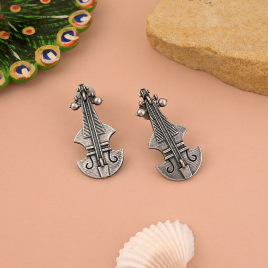 Versatile Silver Color Oxidised Earrings Suitable For Casual Or Festive Wear