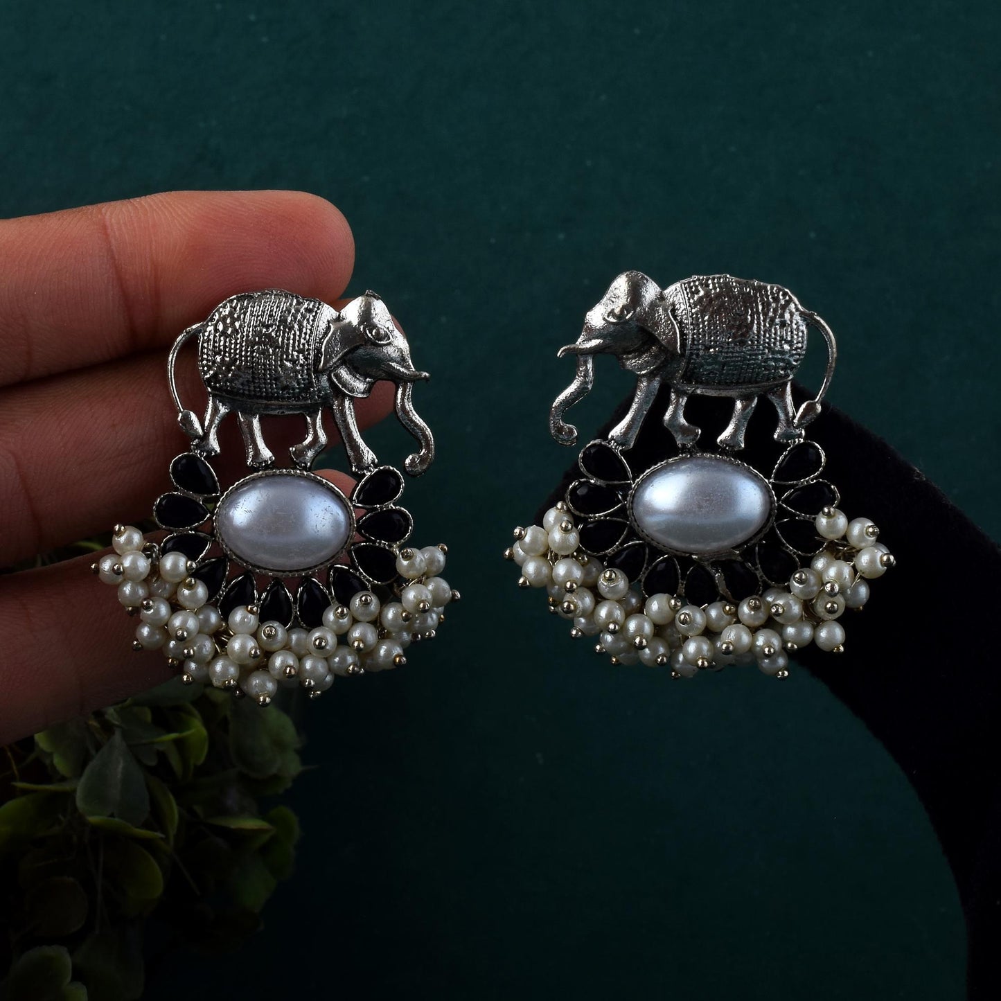 Antique Finish Silver Color Oxidised Earrings For Daily Traditional Styling