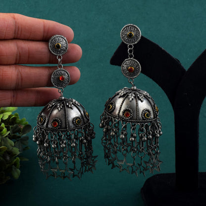 Bright Multi Color Oxidised Earrings For Ethnic Looks With Modern Vibes