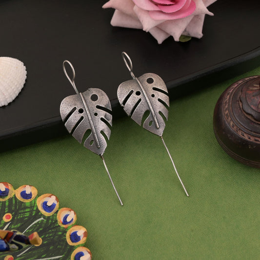 Elegant Silver Color Oxidised Earrings Ear Cuff Designed For Party And Wedding Wear