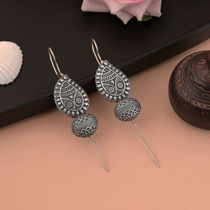 Gorgeous Silver Color Oxidised Earrings Ear Cuff Perfect For Bridal And Festive Jewelry Styling