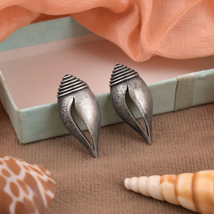 Classic Silver Color Oxidised Earrings Crafted With Exquisite Handmade Traditional Artistic Detailing