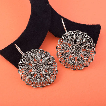 Stylish Silver Color Oxidised Earrings Designed For Wedding, Festival, And Traditional Outfits
