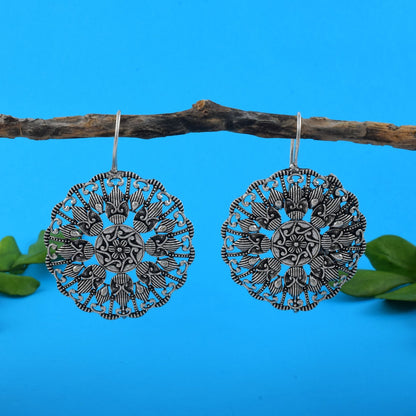 Stylish Silver Color Oxidised Earrings Designed For Wedding, Festival, And Traditional Outfits