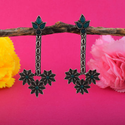 Exclusive Green Color Oxidised Earrings Crafted For Bridal Fashion, Parties, And Cultural Styling