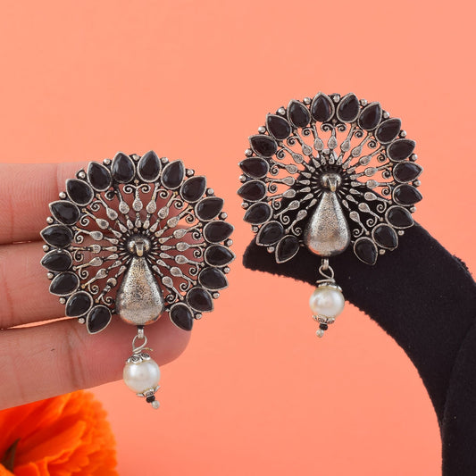Classic Black Color Oxidised Earrings Designed For Daily Wear, Wedding, And Festival Outfits