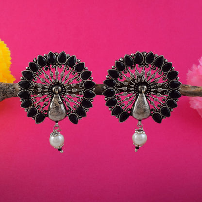 Classic Black Color Oxidised Earrings Designed For Daily Wear, Wedding, And Festival Outfits