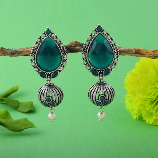 Exclusive Green Color Oxidised Earrings Perfect For Women’S Fashion Jewelry And Ethnic Styling