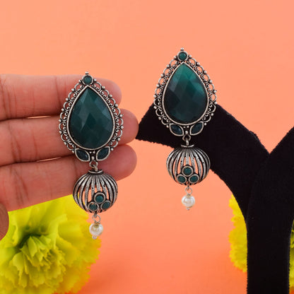 Exclusive Green Color Oxidised Earrings Perfect For Women’S Fashion Jewelry And Ethnic Styling