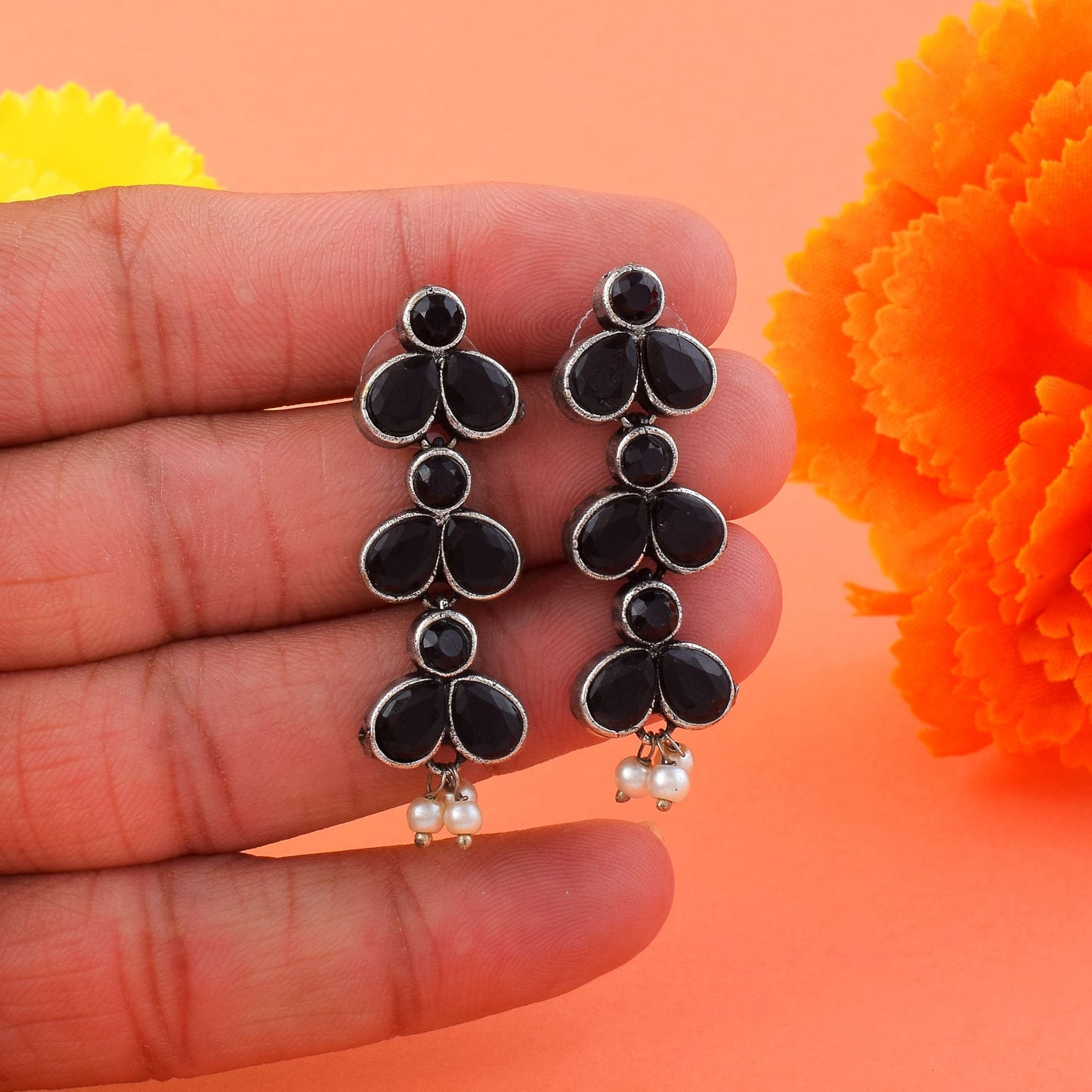 Stylish Black Color Oxidised Earrings Perfect For Engagements, Parties, And Cultural Fashion Styling