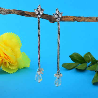 Gorgeous Silver Color Oxidised Earrings Crafted For Bridal Jewelry, Festivals, And Ethnic Styling