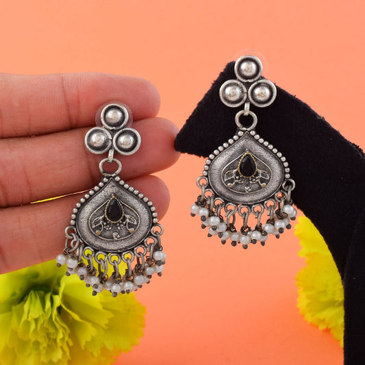 Attractive Black Color Oxidised Earrings Perfect For Brides, Parties, And Cultural Celebrations Jewelry