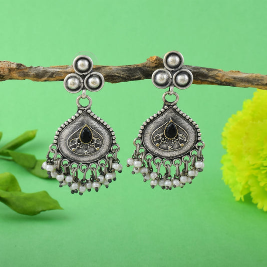 Attractive Black Color Oxidised Earrings Perfect For Brides, Parties, And Cultural Celebrations Jewelry
