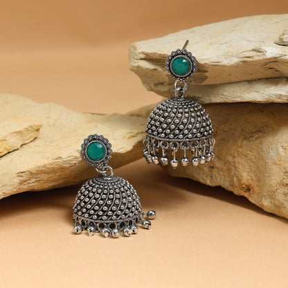 Beautiful Green Color Oxidised Earrings Perfect For Women’S Ethnic Outfits, Parties, And Wedding Wear